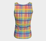 Muted Rainbow Plaid Gradient Fitted Tank