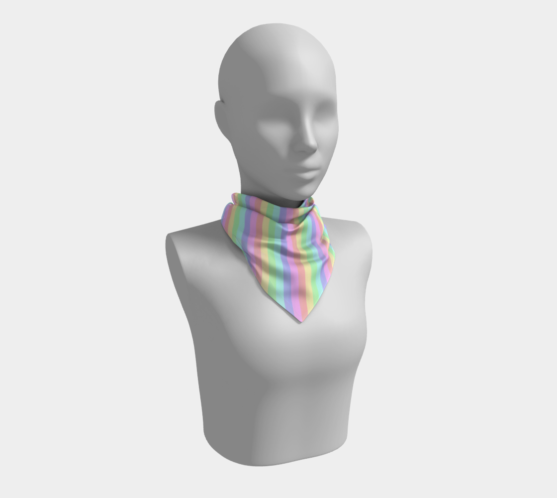 Pastel Rainbow Striped  Square Scarf