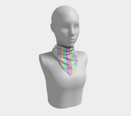 Pastel Rainbow Striped  Square Scarf