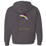 Sweats à capuche zippés Bumblebee Pride Pun - DESIGN ARRIÈRE | Choisissez votre drapeau et votre jeu de mots | Sweat à capuche bourdon | LGBTQIA