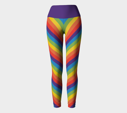 Muted Rainbow Striped Yoga Leggings