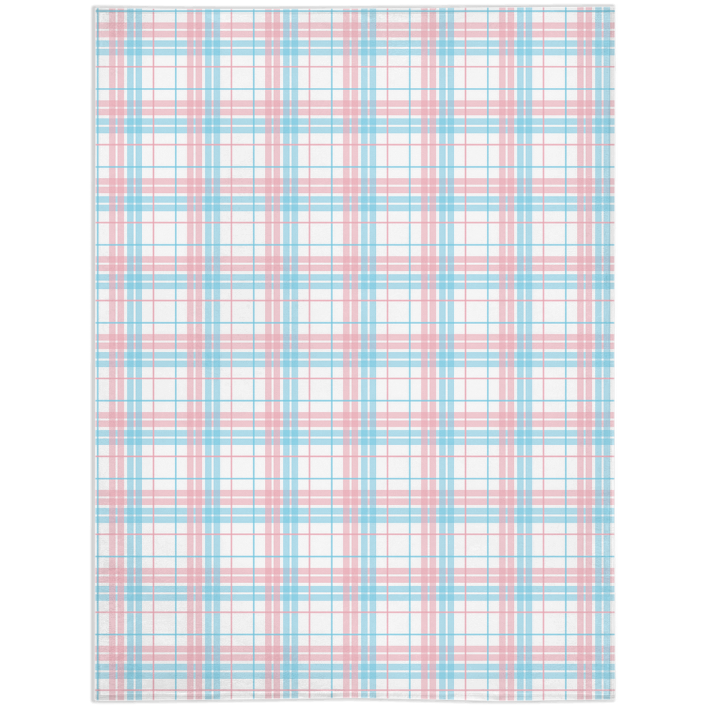 Transgender Tartan Plaid Pride Minky Blankets