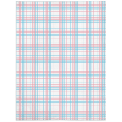 Transgender Tartan Plaid Pride Minky Blankets