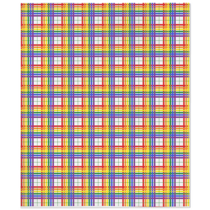 Rainbow and White Plaid Pride Minky Blankets