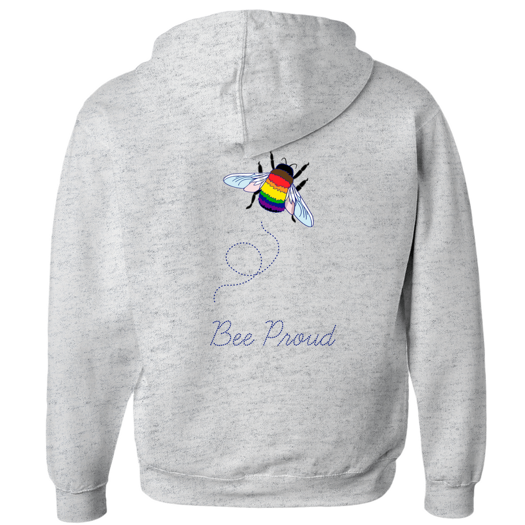 Bumblebee Pride Pun Zip-Up Hoodies - BACK DESIGN | Choose Your Flag and Pun | Bumblebee Hoodie | Lgbtqia