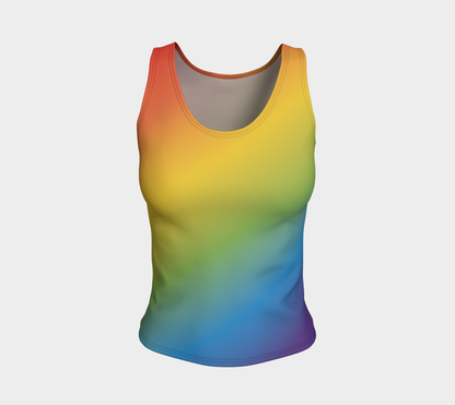 Muted Rainbow Gradient Fitted Tank