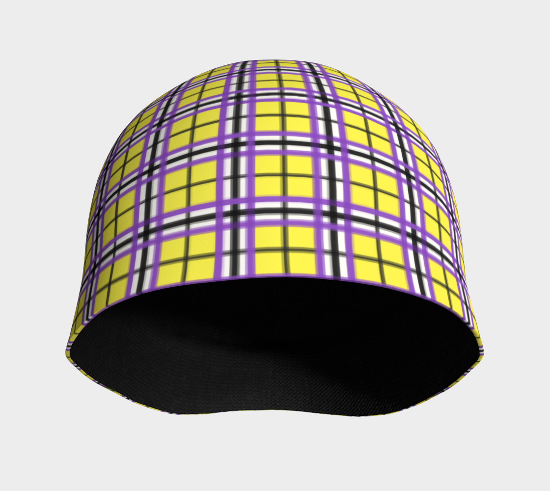 Nonbinary "Enbyberry" Plaid Beanie