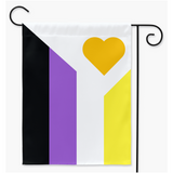 Polyamory Pride - V6 - Drapeaux de cour et de jardin non binaires | Simple ou double face | 2 tailles