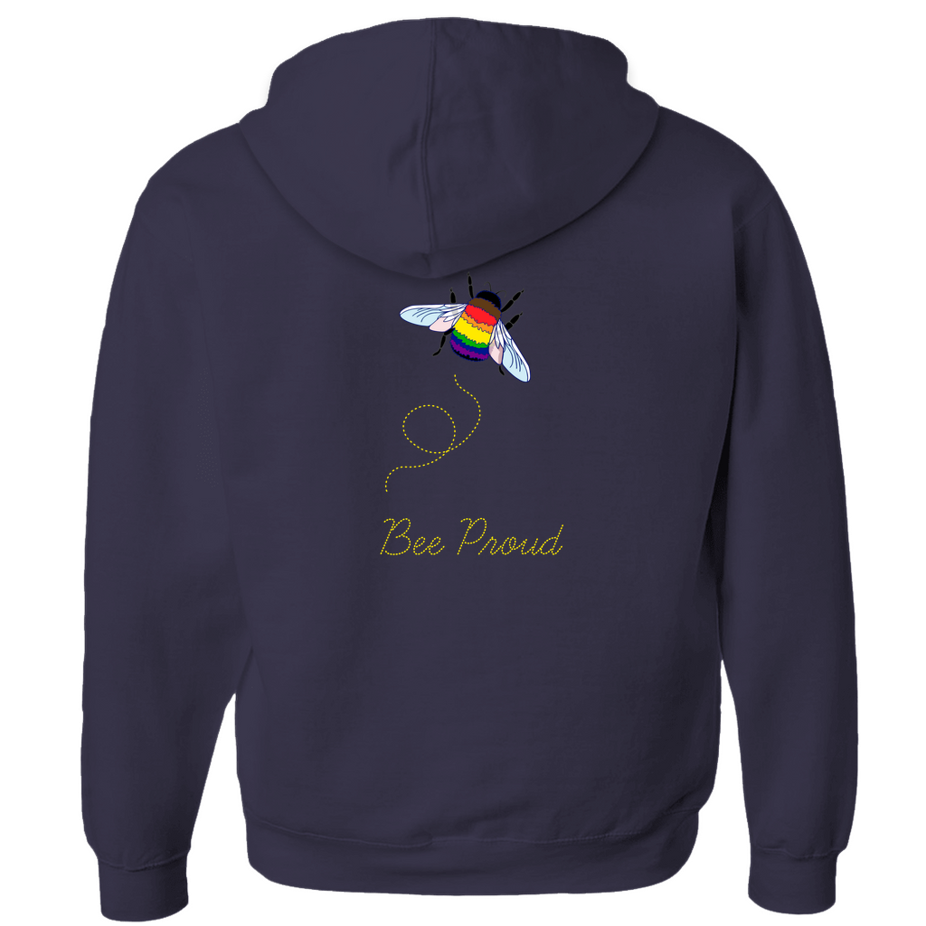 Bumblebee Pride Pun Zip-Up Hoodies - BACK DESIGN | Choose Your Flag and Pun | Bumblebee Hoodie | Lgbtqia