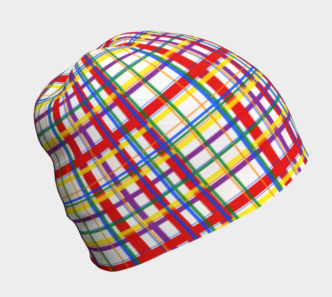 Rainbow Madras Plaid Beanie