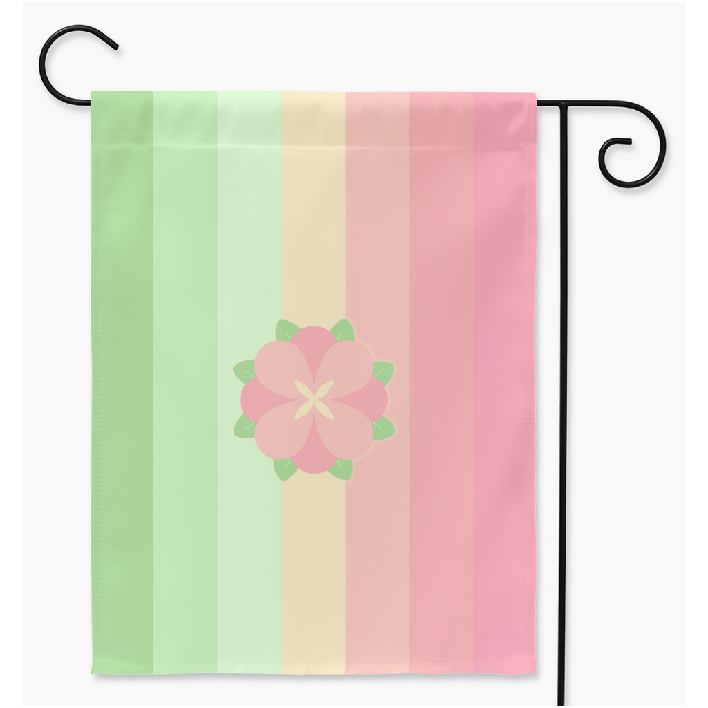 Roseromantic Pride Yard and Garden Flags  | Single Or Double-Sided | 2 Sizes | Aromantic and Asexual Spectrum