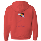 Sweats à capuche zippés Bumblebee Pride Pun - DESIGN ARRIÈRE | Choisissez votre drapeau et votre jeu de mots | Sweat à capuche bourdon | LGBTQIA