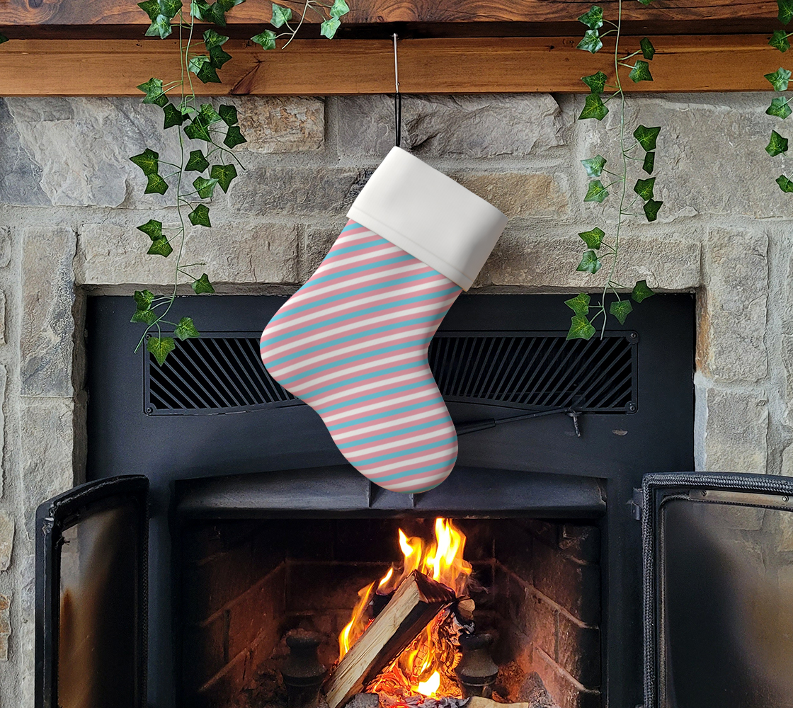 Transgender Striped Holiday Stocking