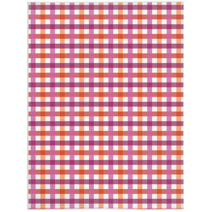 Lesbienne - V1 Gingham Plaid Pride Minky Couvertures