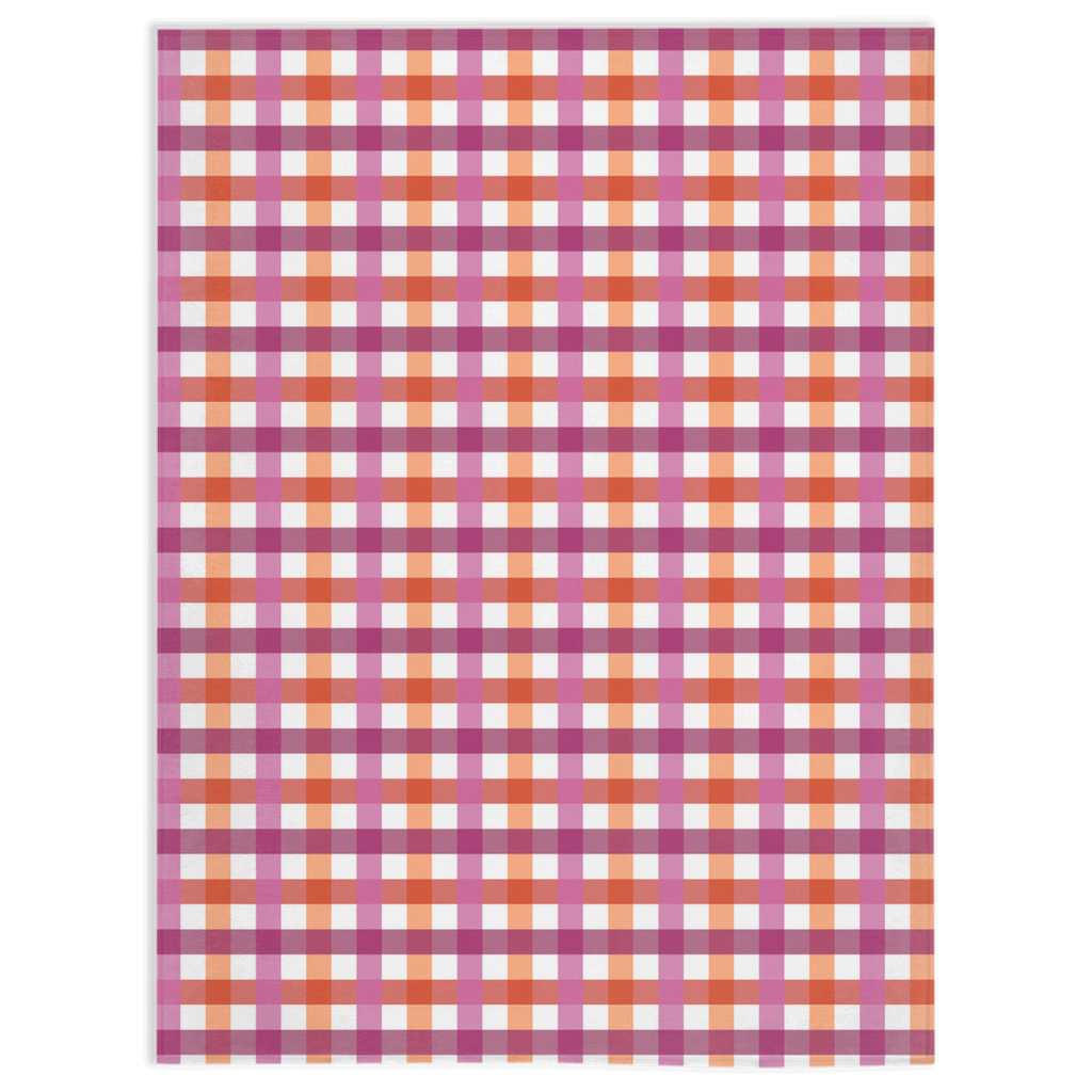 Lesbienne - V1 Gingham Plaid Pride Minky Couvertures