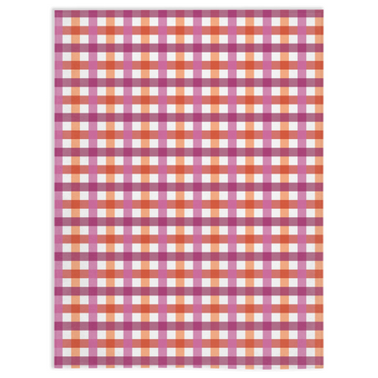 Lesbienne - V1 Gingham Plaid Pride Minky Couvertures