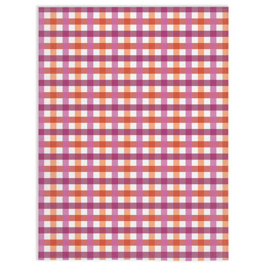 Lesbienne - V1 Gingham Plaid Pride Minky Couvertures