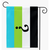 Quoisexual - V2 Pride Banderas de patio y jardín | Una o dos caras | 2 tamaños | Espectro aromático y asexual