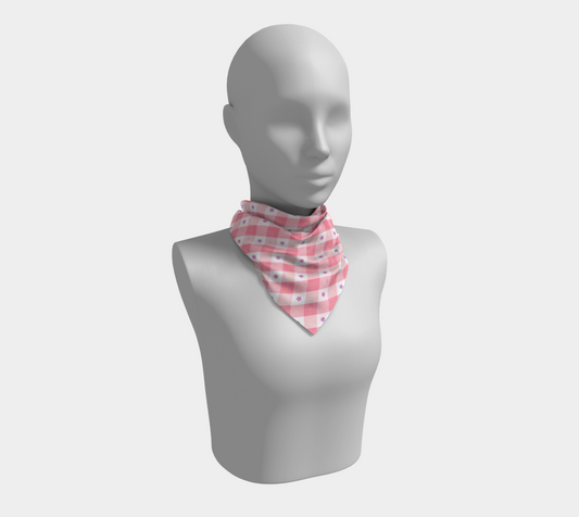 Sapphic Floral Argyle  Square Scarf