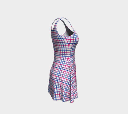 Bisexual Tattersol Plaid Flare Dress