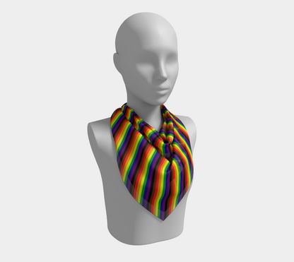 Philly Rainbow Striped  Square Scarf