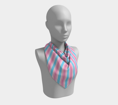 Transfeminine Candy Striped  Square Scarf