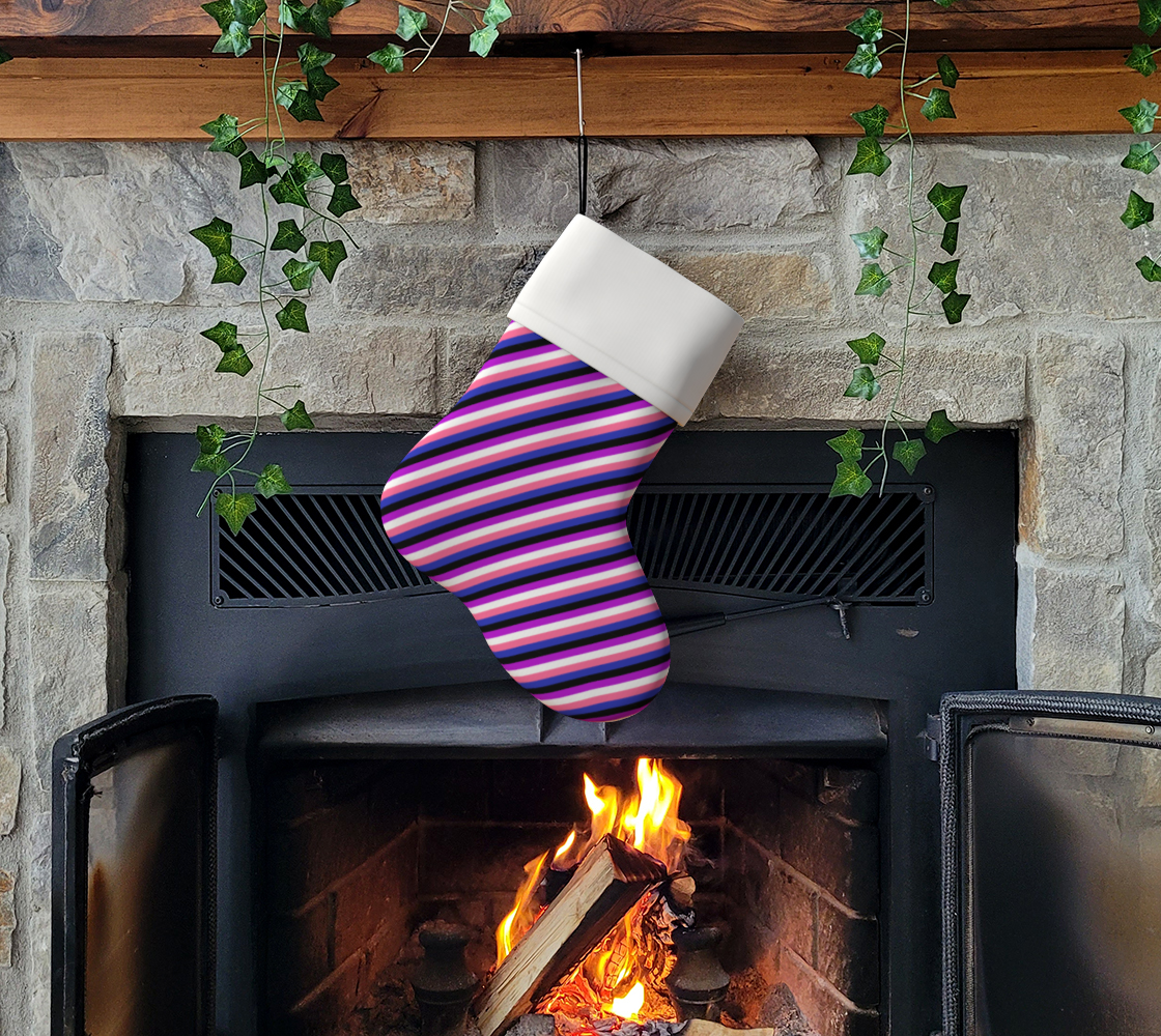 Genderfluid Striped Holiday Stocking