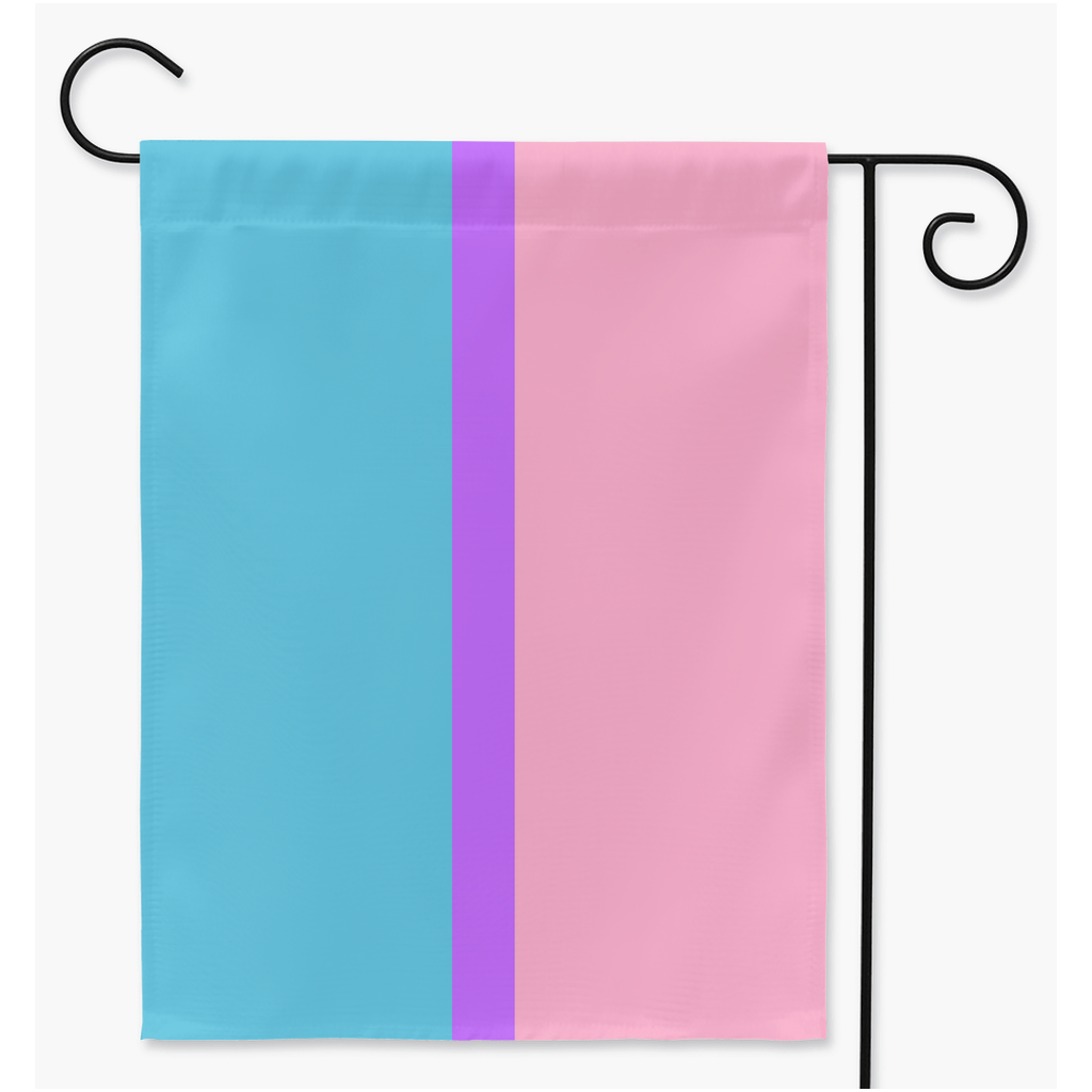 Drapeaux de cour et de jardin de polyanthropie | Simple ou double face | 2 tailles | Polyamour et ENM