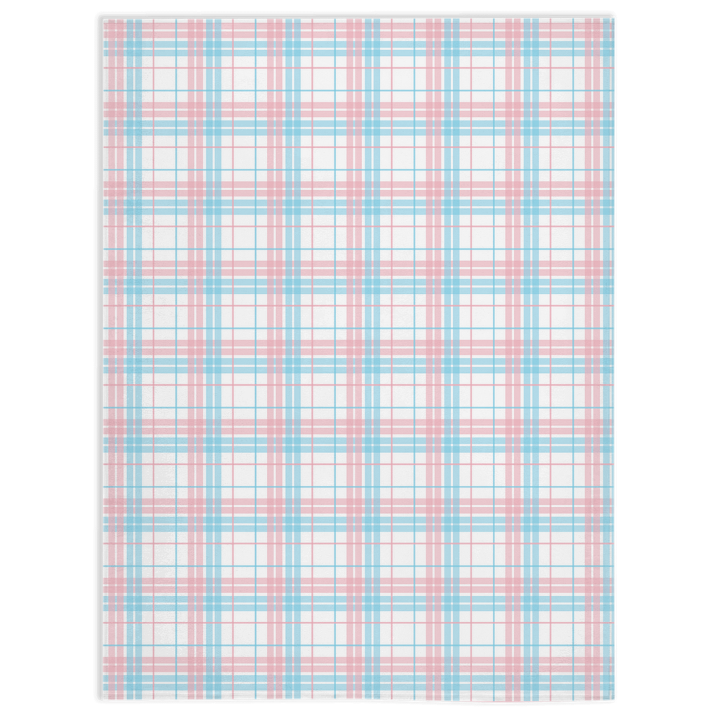 Transgender Tartan Plaid Pride Minky Blankets