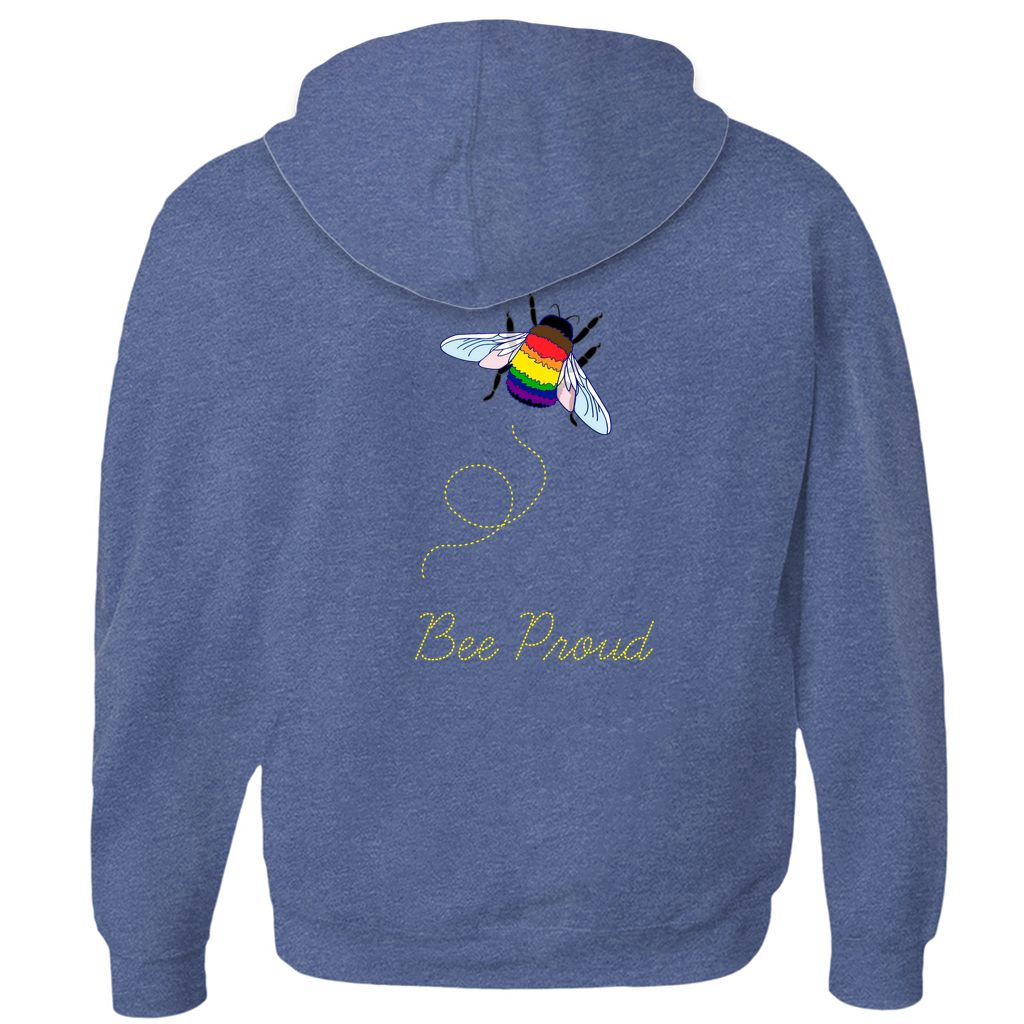 Bumblebee Pride Pun Zip-Up Hoodies - BACK DESIGN | Choose Your Flag and Pun | Bumblebee Hoodie | Lgbtqia