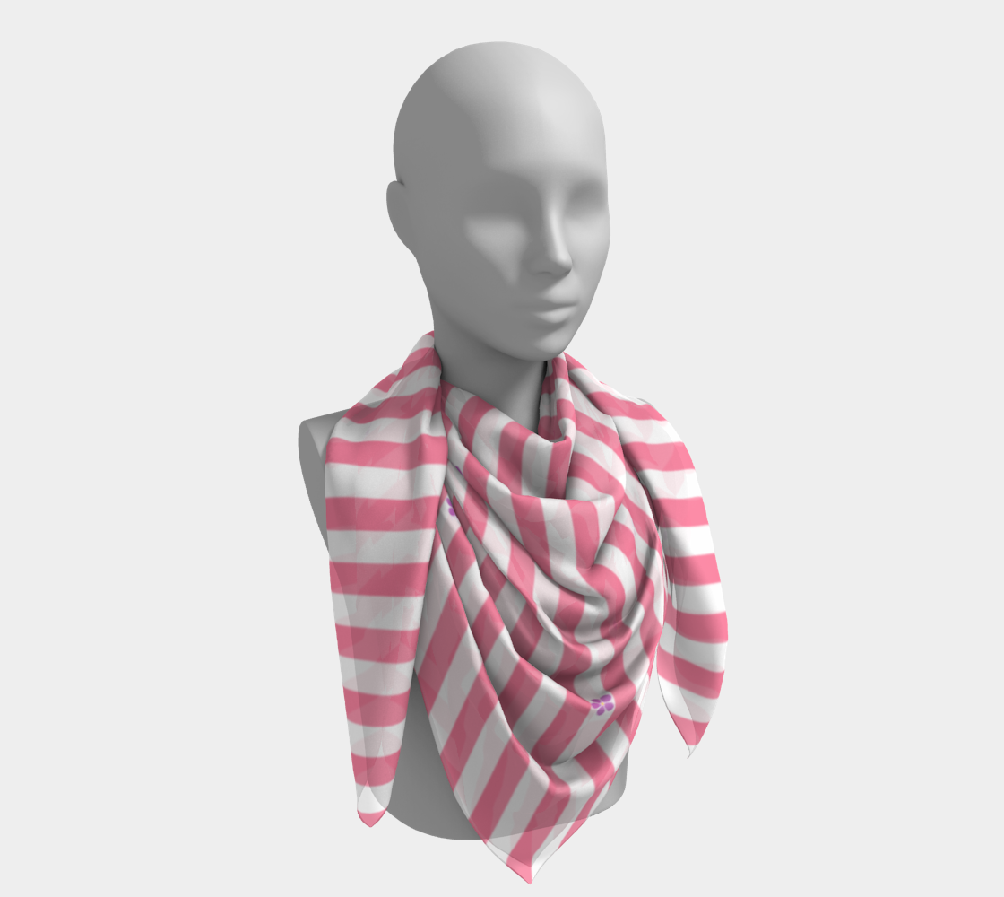 Sapphic Floral Striped  Square Scarf