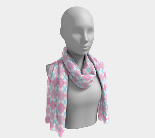 Transfeminine Argyle  Long Scarf