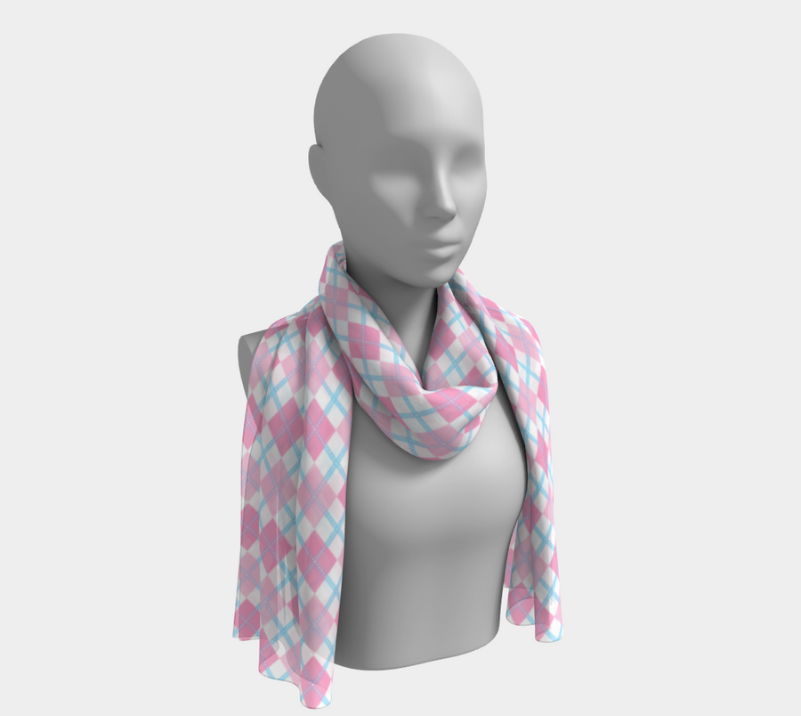 Transfeminine Argyle  Long Scarf