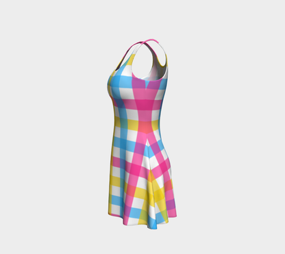 Pansexual Oversized Gingham Flare Dress