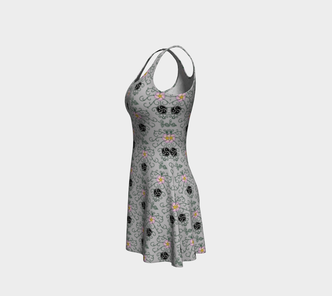 Wild Rose and Vine BDSM Grey Flare Dress