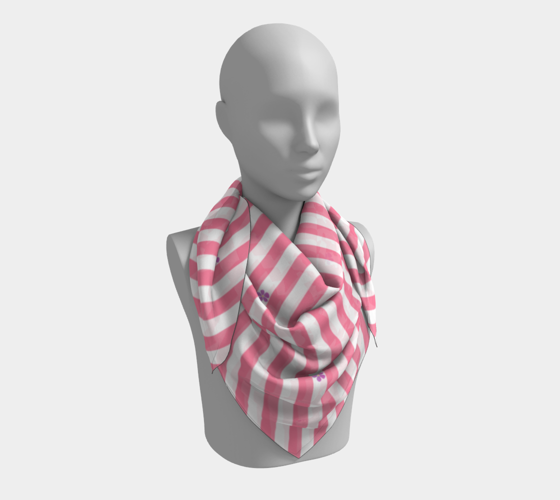 Sapphic Floral Striped  Square Scarf