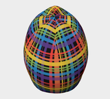 Muted Rainbow and Black Plaid Beanie