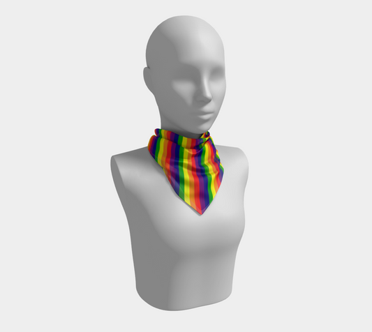 Rainbow Striped  Square Scarf