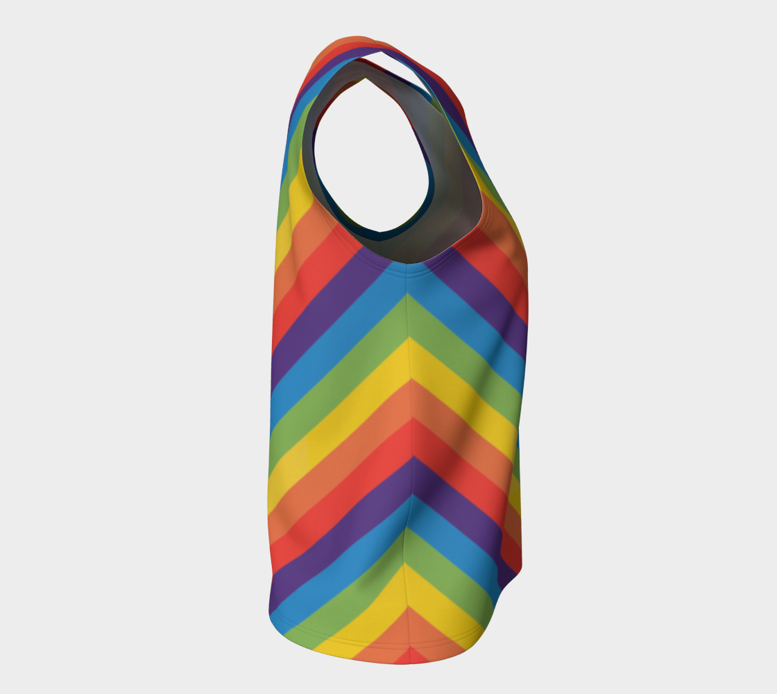 Muted Rainbow Striped Loose Tank (Long)