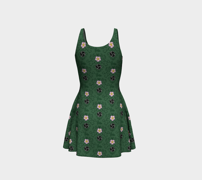 Wild Rose and Vine BDSM Green Flare Dress