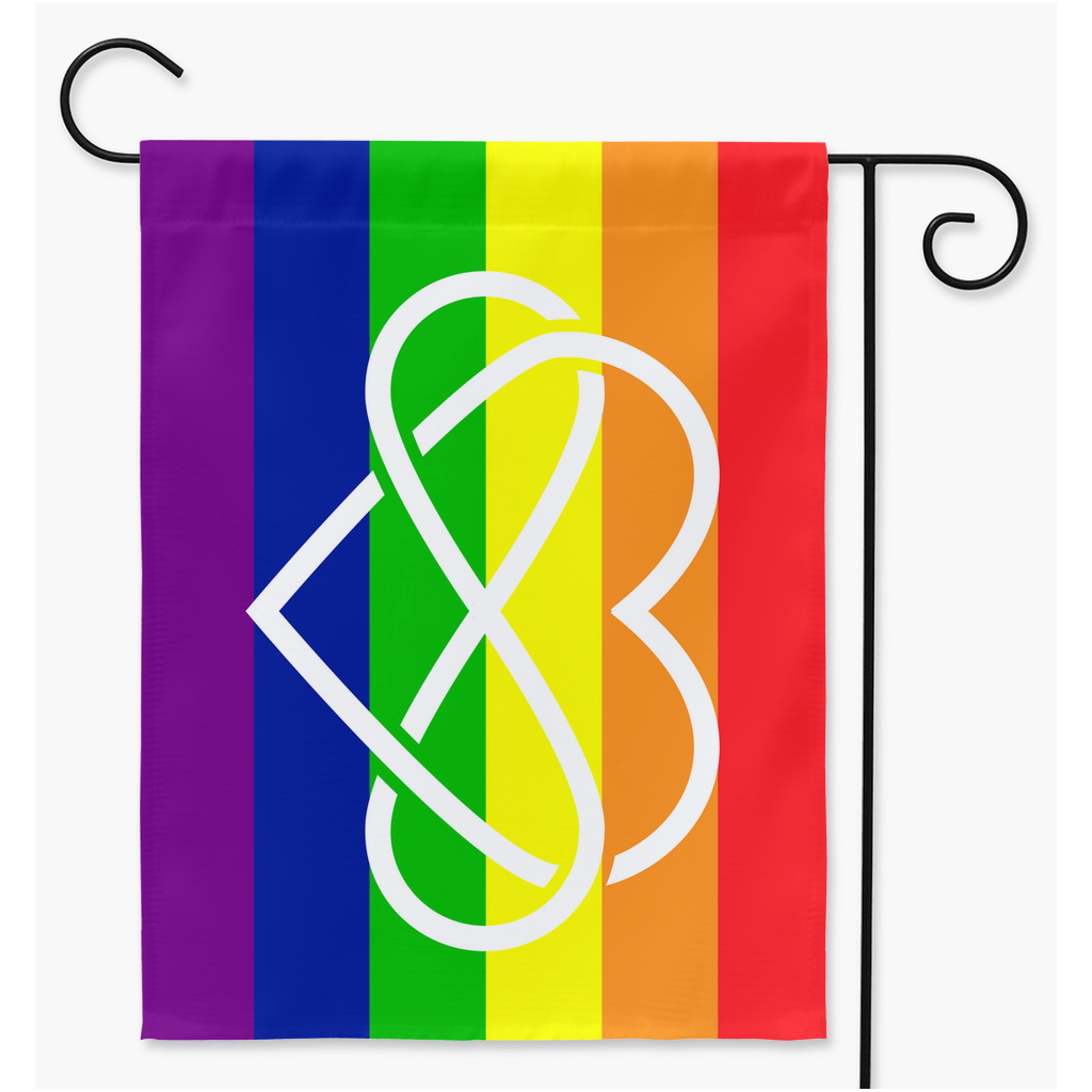 Polyamory - V3 - Rainbow Yard and Garden Flags | Single Or Double-Sided | 2 Sizes