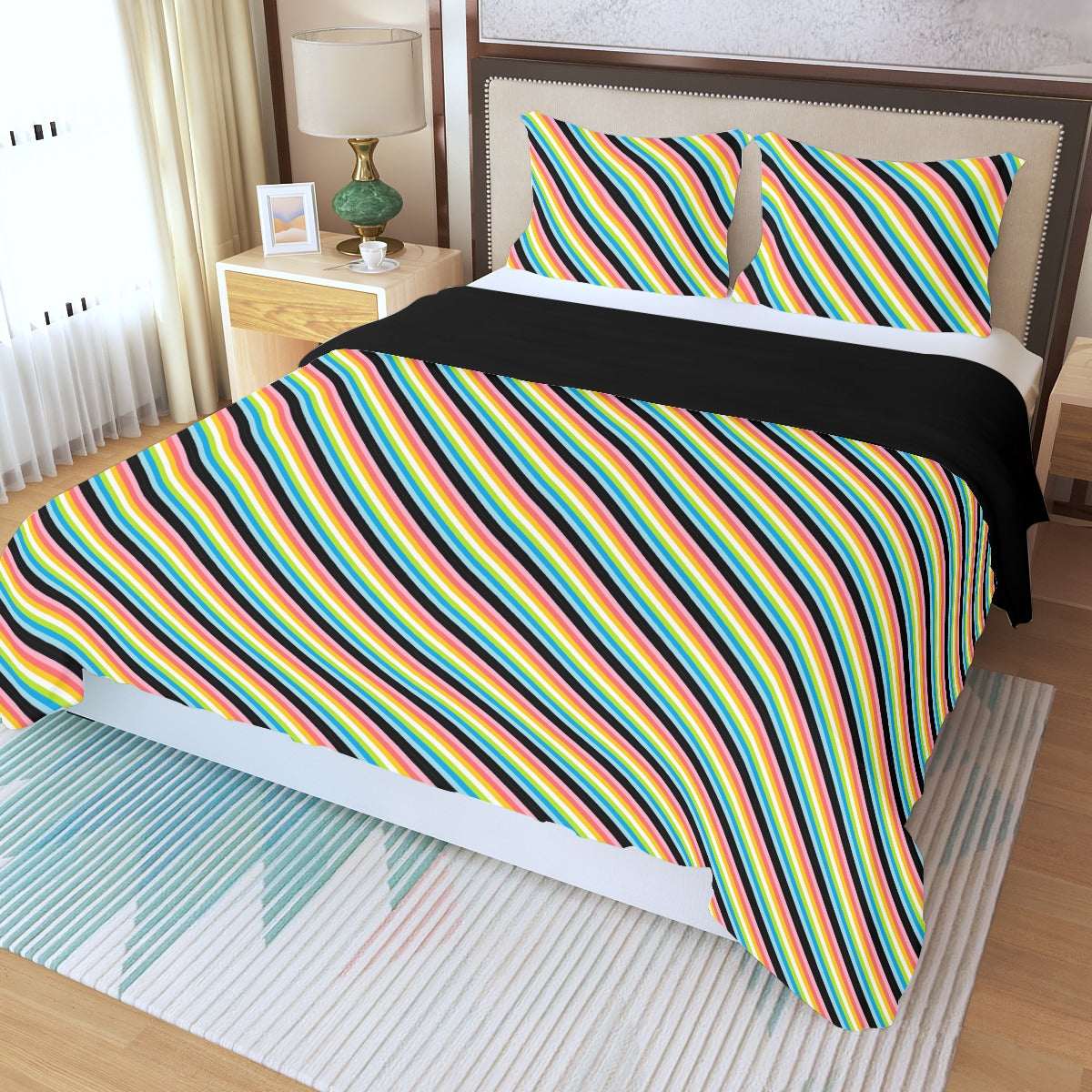 Pride Striped Three Piece Duvet Cover Set | Choose Your Colourway