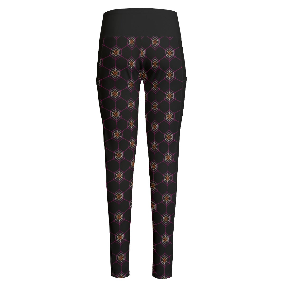 Geometric Spiderweb High Waist Leggings With Side Pockets | Choose Your Colourway