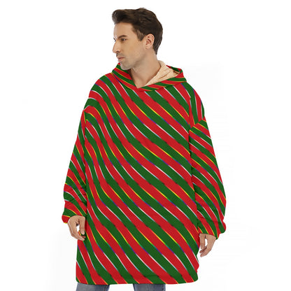 Pride Striped Unisex Sherpa Fleece Hoodie Blanket | Choose Your Colourway