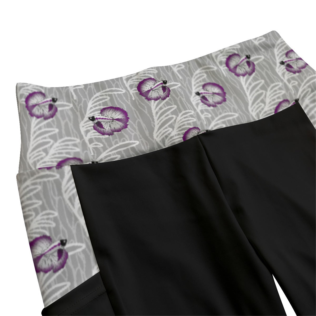 High Waist Leggings with Betta and Seaweed Pattern Accent and Side Pockets | Choose Your Colourway