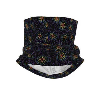 Organic Spiderweb Pattern All-Over Print Knitted Fleece Neck Cover