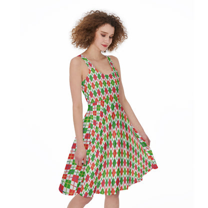 Holiday Patterned Sleeveless A-Line Dress | Choose Your Pattern