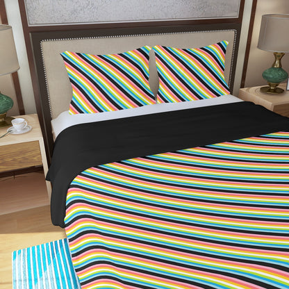 Pride Striped Three Piece Duvet Cover Set | Choose Your Colourway