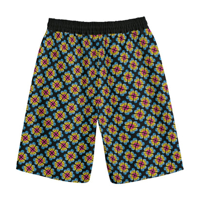 Heart Flowers Straight Casual Shorts | 245GSM Cotton | Choose Your Colourway