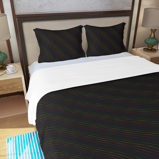 Pride Pinstriped Three Piece Duvet Cover Set | Choose Your Colourway and Background Colour